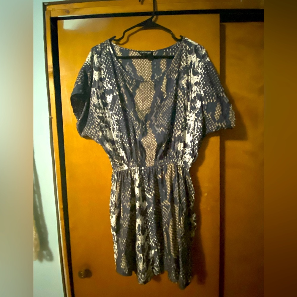 Snake print mini dress